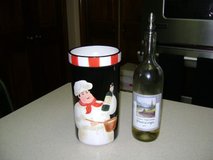 Hand-Painted Ceramic Chef Wine Bottle Holder in Kingwood, Texas